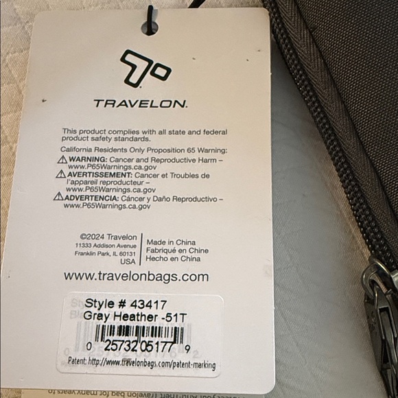 Travelon Dark Gray Anti-Theft Belt Travel Bag. 7.5” x 5” Brand New. - Picture 11 of 11